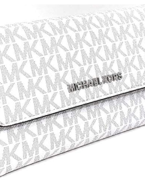 Load image into Gallery viewer, Michael Kors Jet Set Travel Large Trifold Wallet Signature MK Brown Black Pink
