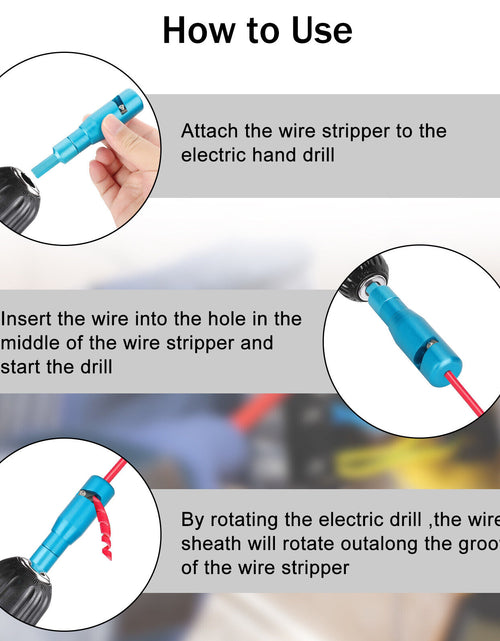 Load image into Gallery viewer, Wire Stripper Cutter Cable Wire Stripping Tool Set for Power Drill Hand Drill
