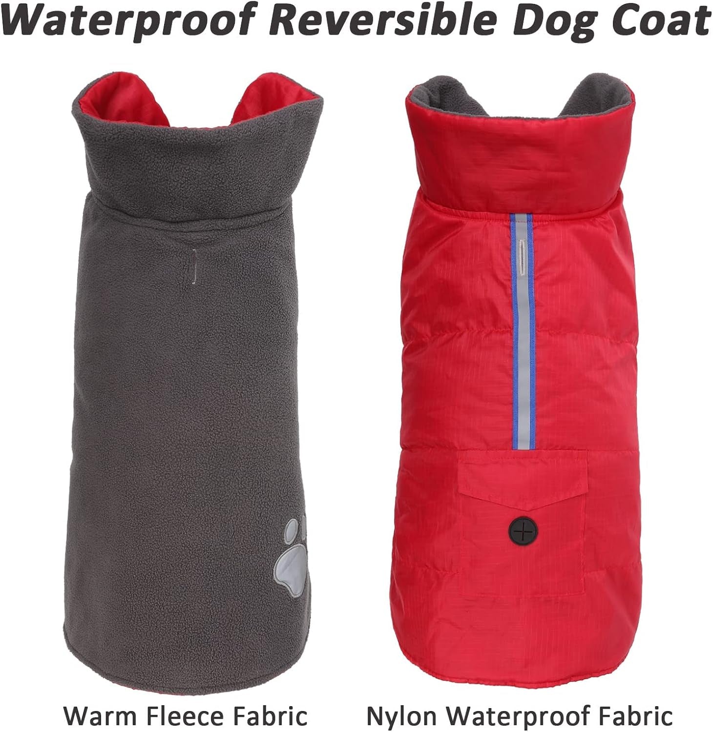 Dog Coats for Medium Dogs Jackets for Medium Dogs Pet Clothes for Medium Dog Cold Weather Coats Medium Dog Sweater Dog Apparel & Accessories Dog Winter Coat Dog Snow Jacket (Red, Medium)