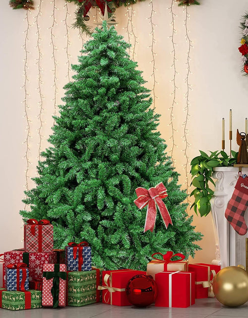 Load image into Gallery viewer, Christmas Tree - 6FT Christmas Trees with Christmas Tree Skirt and Ribbon for Christmas Decorations, Artificial Christmas Tree as for Indoor/Outdoor Holiday Decoration, Green, 5.9Ft
