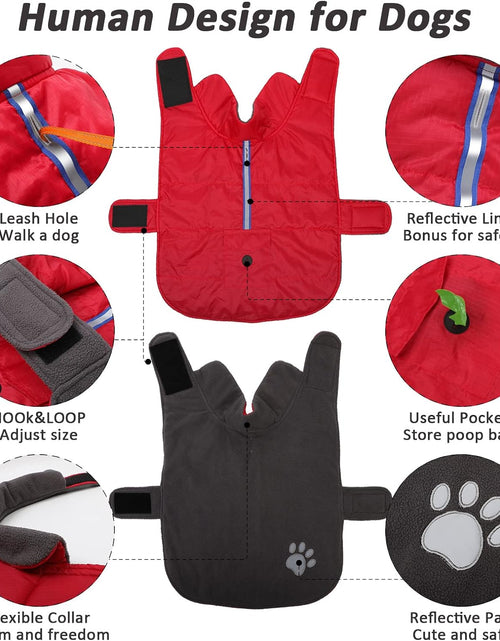 Load image into Gallery viewer, Dog Coats for Medium Dogs Jackets for Medium Dogs Pet Clothes for Medium Dog Cold Weather Coats Medium Dog Sweater Dog Apparel &amp; Accessories Dog Winter Coat Dog Snow Jacket (Red, Medium)
