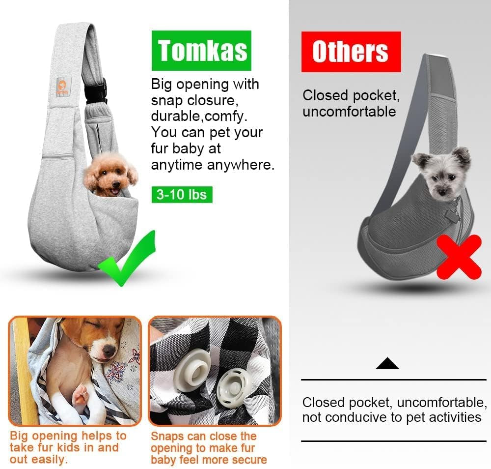 Dog Sling Carrier for Small Dogs Pet Slings with Extra Pocket Storage Sling with Storage Pocket