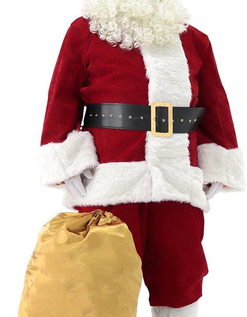 Load image into Gallery viewer, Men&#39;S Deluxe Santa Suit 11Pc. Christmas Ultra Velvet Adult Santa Claus Costume
