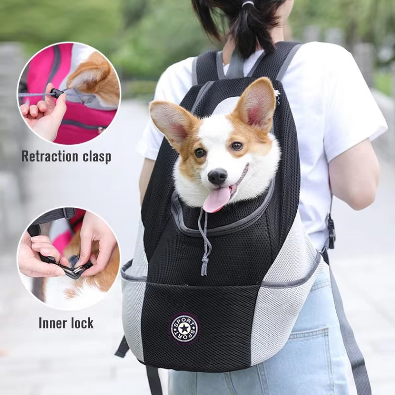 Pet Dog Carrier Bag Carrier for Dogs Backpack Out Double Shoulder Portable Travel Backpack Outdoor Dog Carrier Bag Travel Set