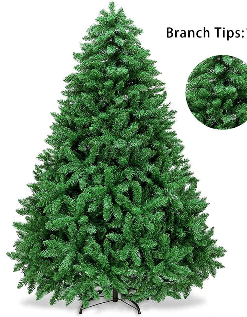 Load image into Gallery viewer, Christmas Tree - 6FT Christmas Trees with Christmas Tree Skirt and Ribbon for Christmas Decorations, Artificial Christmas Tree as for Indoor/Outdoor Holiday Decoration, Green, 5.9Ft
