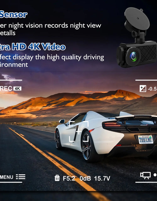 Load image into Gallery viewer, Dash Cam, 3 Channel Dash Cam, 4K+1080P Dash Cam Front and Inside, Triple Dash Cam for Car, Dash Camera with 32GB Card, 2160P Full UHD, G-Sensor, 170°Deg Wide Angle Dashboard with Infrared Night Vision
