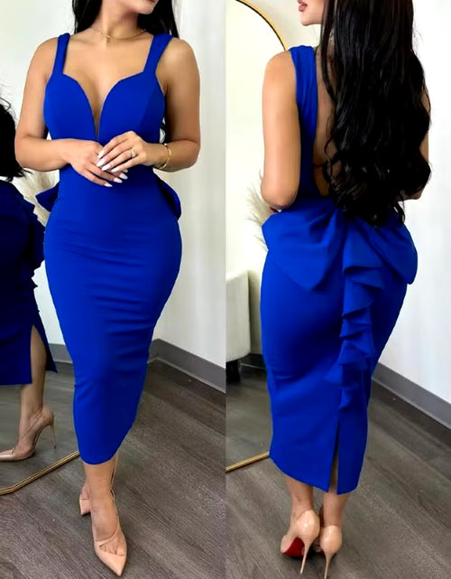 Load image into Gallery viewer, Elegant Dresses for Women Sexy Plunge Ruffle Hem Backless Party Dress 2023 Autumn Summer Spring Fashion Casual
