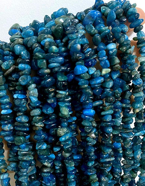 Load image into Gallery viewer, 5-8Mm Natral Healing Gemstone Waist Bracelets Necklace Kit Irregular Stone DIY Crafts Design Jewelry Making 1 Strand per Bag Approxi 34 Inch (Blue Apatite Chips)
