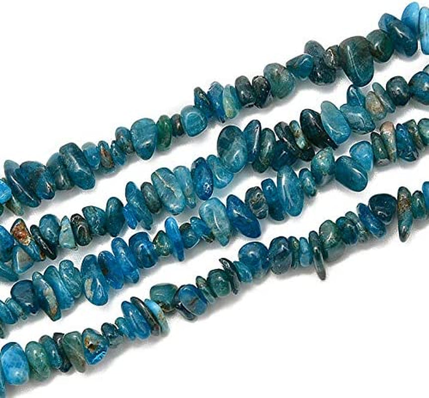 5-8Mm Natral Healing Gemstone Waist Bracelets Necklace Kit Irregular Stone DIY Crafts Design Jewelry Making 1 Strand per Bag Approxi 34 Inch (Blue Apatite Chips)