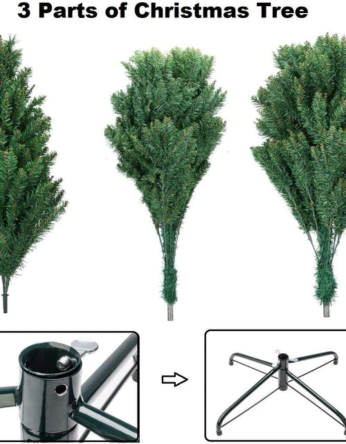 Load image into Gallery viewer, Christmas Tree - 6FT Christmas Trees with Christmas Tree Skirt and Ribbon for Christmas Decorations, Artificial Christmas Tree as for Indoor/Outdoor Holiday Decoration, Green, 5.9Ft
