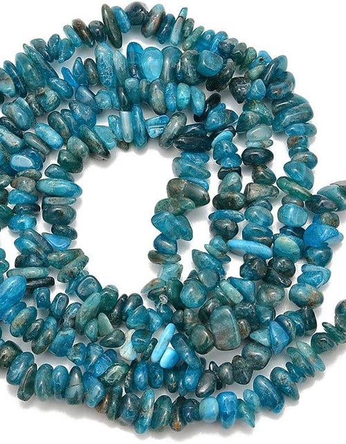 Load image into Gallery viewer, 5-8Mm Natral Healing Gemstone Waist Bracelets Necklace Kit Irregular Stone DIY Crafts Design Jewelry Making 1 Strand per Bag Approxi 34 Inch (Blue Apatite Chips)
