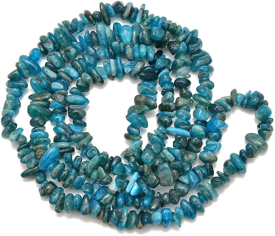 5-8Mm Natral Healing Gemstone Waist Bracelets Necklace Kit Irregular Stone DIY Crafts Design Jewelry Making 1 Strand per Bag Approxi 34 Inch (Blue Apatite Chips)