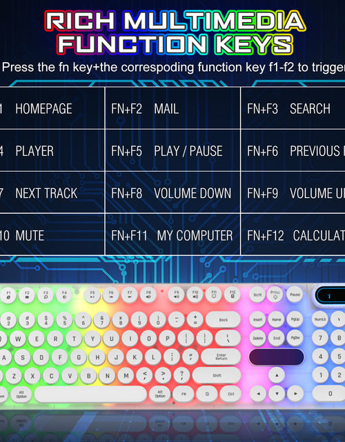 Load image into Gallery viewer, Gaming Keyboard and Mouse, Rainbow Backlit USB Wired Computer Mouse and Keyboard Combo, for Game, Office, White
