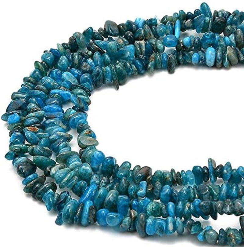 5-8Mm Natral Healing Gemstone Waist Bracelets Necklace Kit Irregular Stone DIY Crafts Design Jewelry Making 1 Strand per Bag Approxi 34 Inch (Blue Apatite Chips)