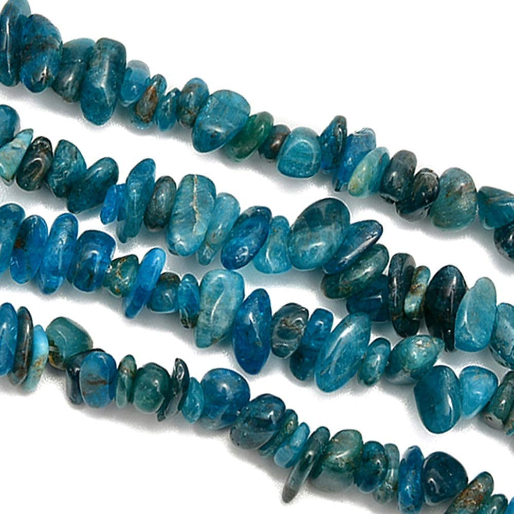 5-8Mm Natral Healing Gemstone Waist Bracelets Necklace Kit Irregular Stone DIY Crafts Design Jewelry Making 1 Strand per Bag Approxi 34 Inch (Blue Apatite Chips)