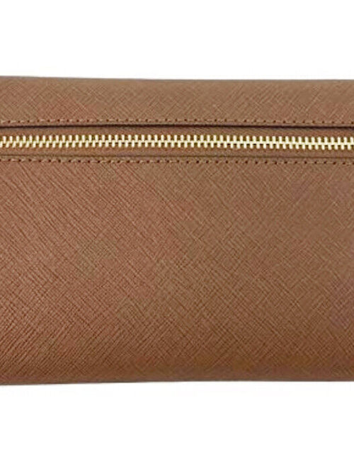 Load image into Gallery viewer, Michael Kors Jet Set Travel Large Trifold Wallet Signature MK Brown Black Pink
