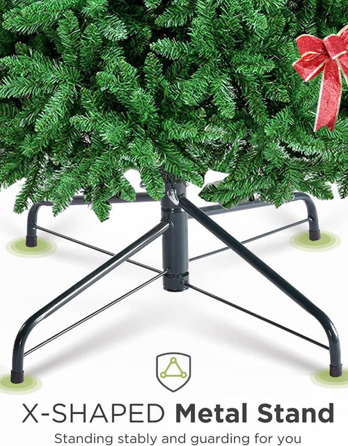 Load image into Gallery viewer, Christmas Tree - 6FT Christmas Trees with Christmas Tree Skirt and Ribbon for Christmas Decorations, Artificial Christmas Tree as for Indoor/Outdoor Holiday Decoration, Green, 5.9Ft
